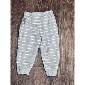 Terry Cotton Knit Boys Joggers Grey Striped by Raymond Fabric sz 18 months